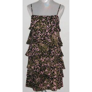 NWT Rebecca Minkoff JESSICA 100% Silk Ruffled Dress Women S Pink Multi MSRP $328